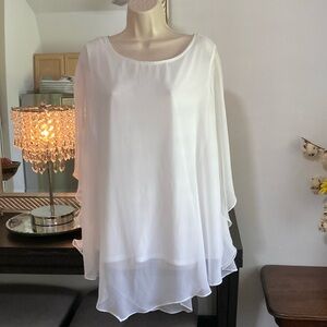 Dana Buchman White Asymmetrical Blouse